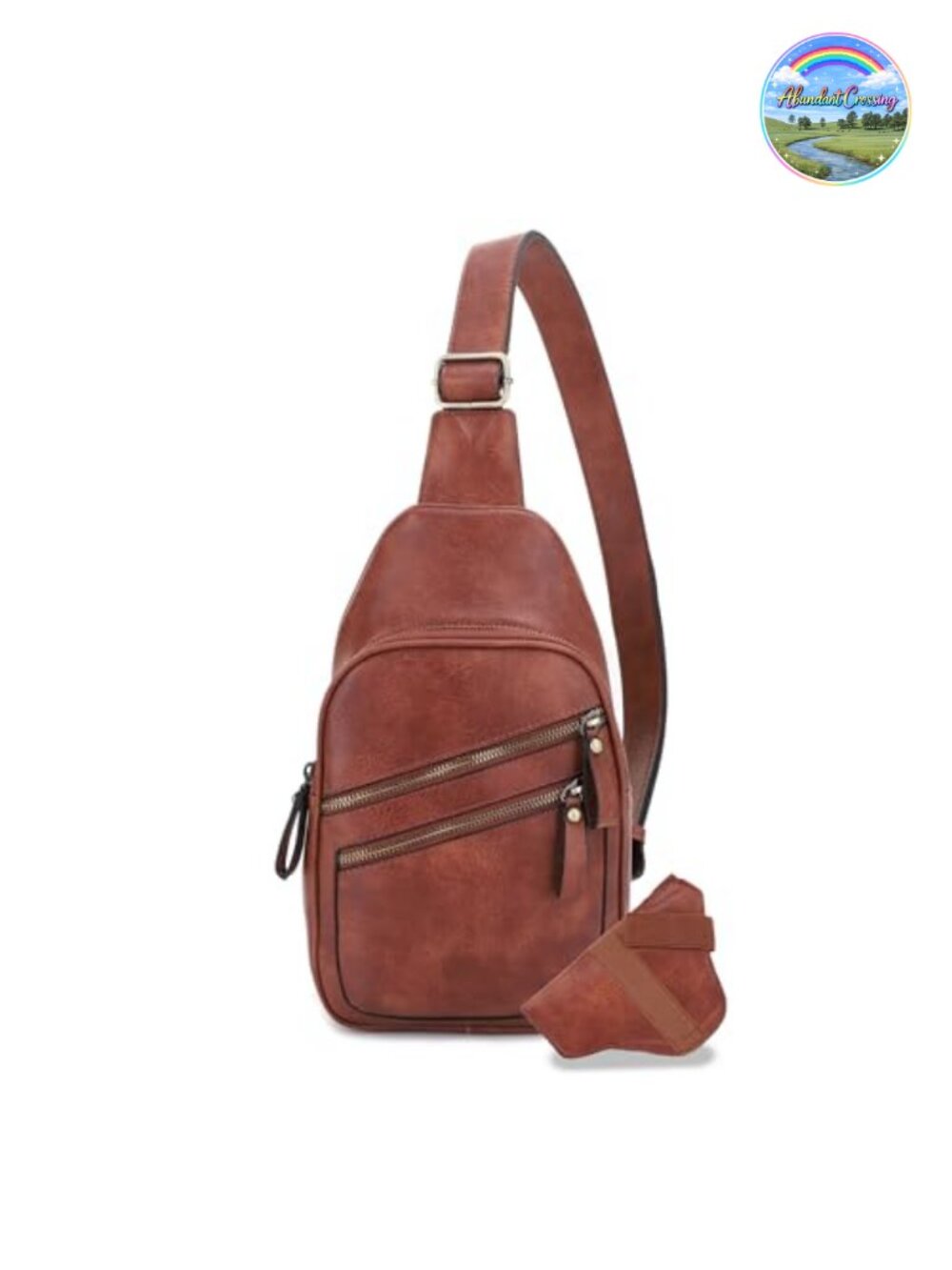 Unisex Multi-Pocket Concealed Carry Sling Bag Crossbody Backpack Purse Faux